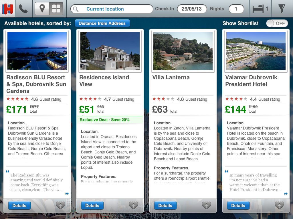 iPad App: Hotels.com – Tyron Yamaguchi